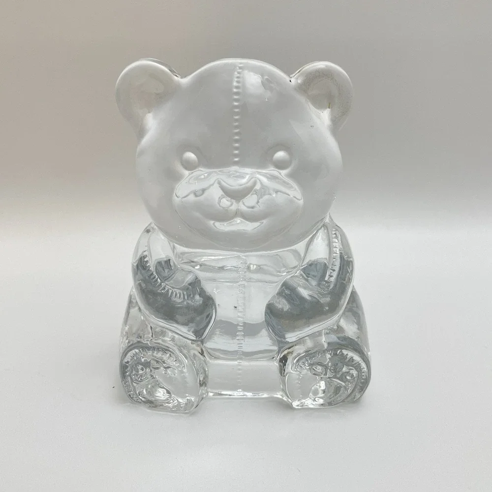 Partylite Vintage Teddy Bear Votive Tea Light Figurine Glass Candle Holder - Picture 1 of 9